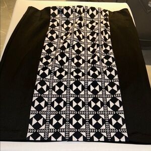 Eloquii Black and White Geometric Pencil Skirt Sz 18W EUC